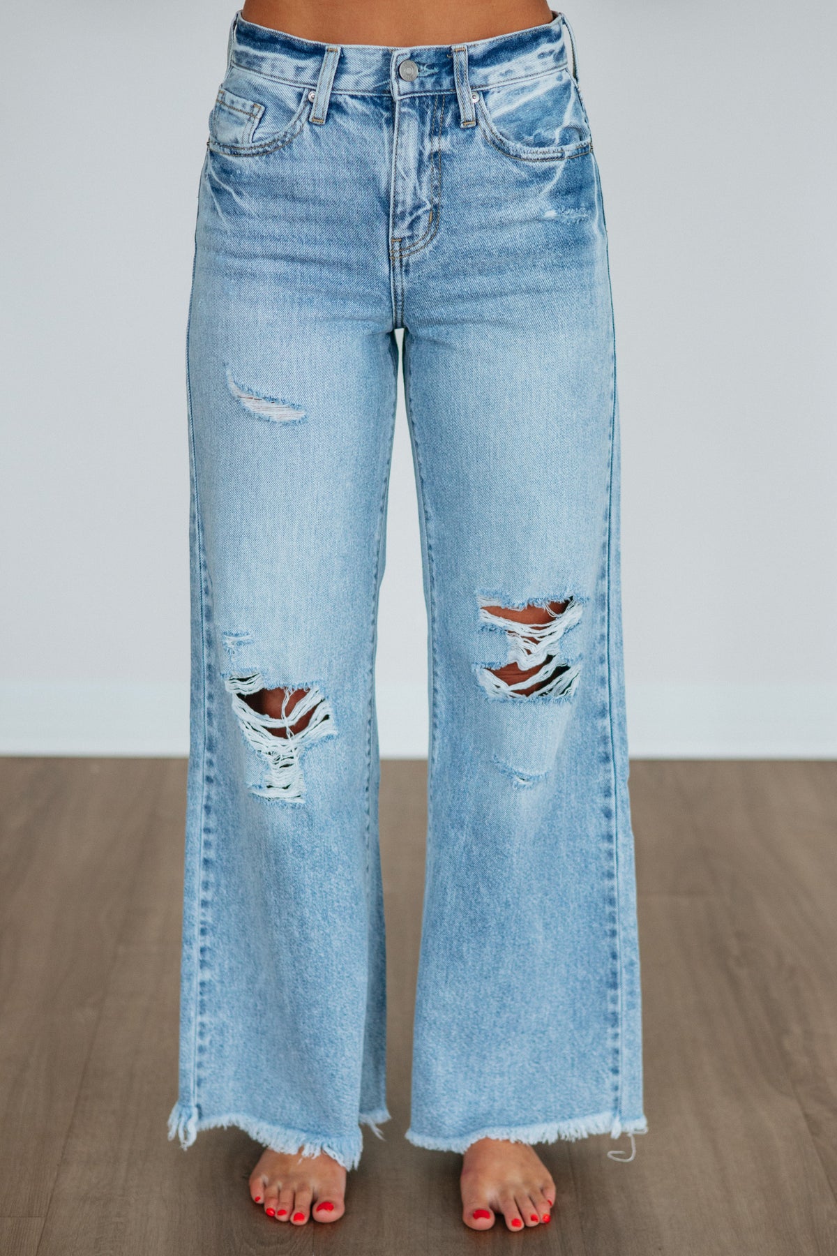Paige Wide Leg Jeans - Medium Wash