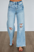Paige Wide Leg Jeans - Medium Wash